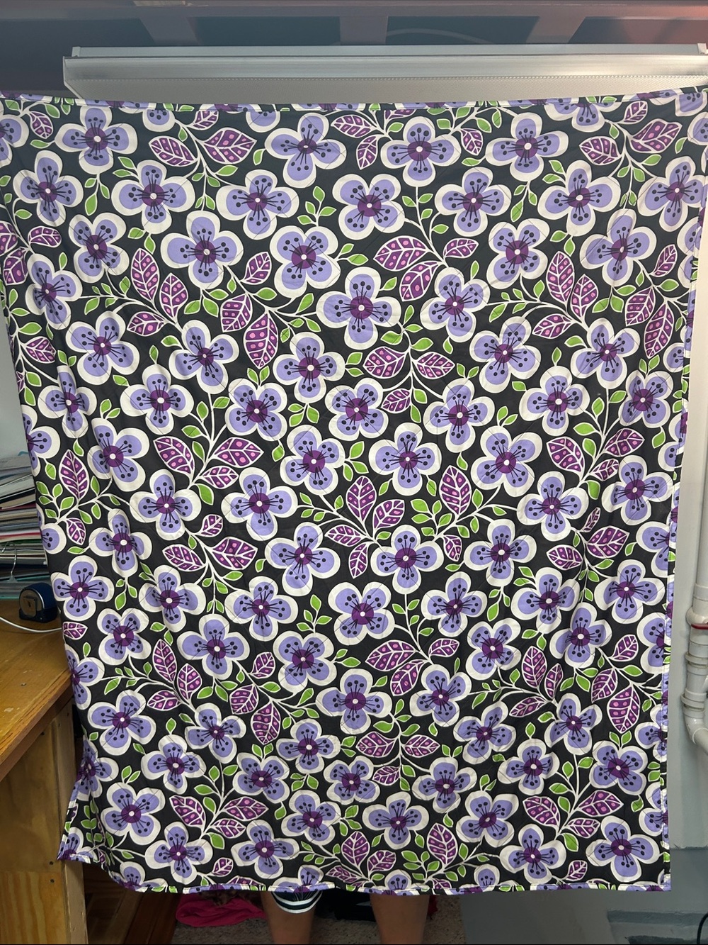 Vera Bradley Purple, Green & White Floral Throw Blanket